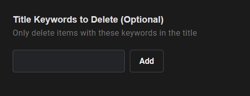 Delete with specified keywords