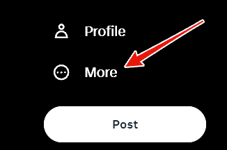 The “More” entry at the bottom of the Twitter / X left navigation menu