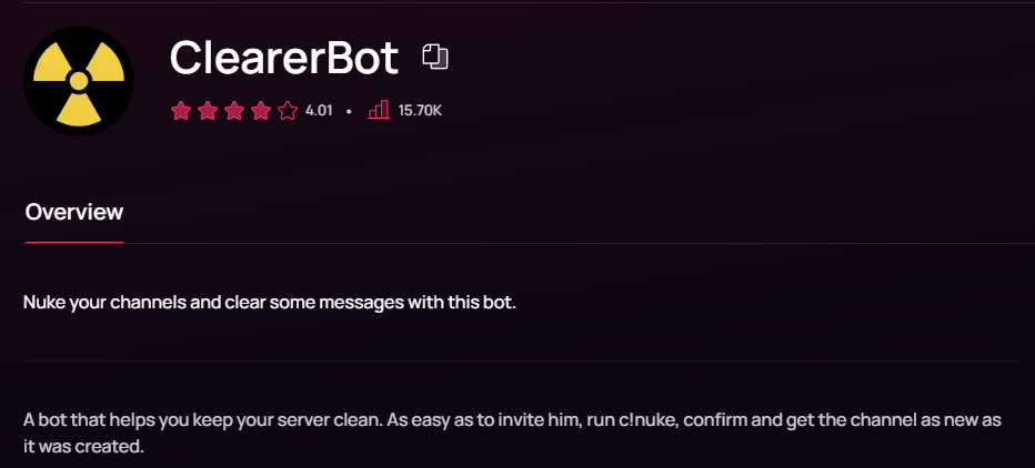 ClearerBot for Discord
