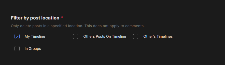 The post location settings box