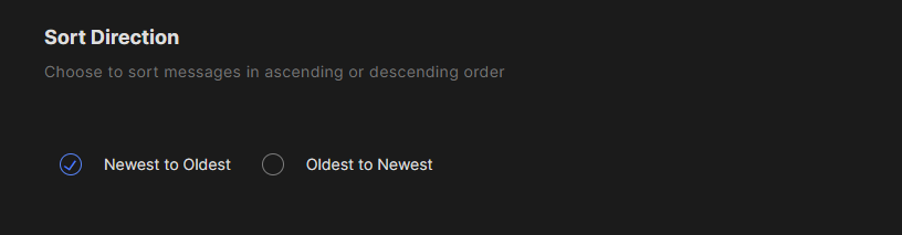 Redact's sorting direction setting