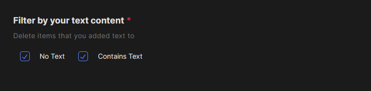 The timeline content settings box