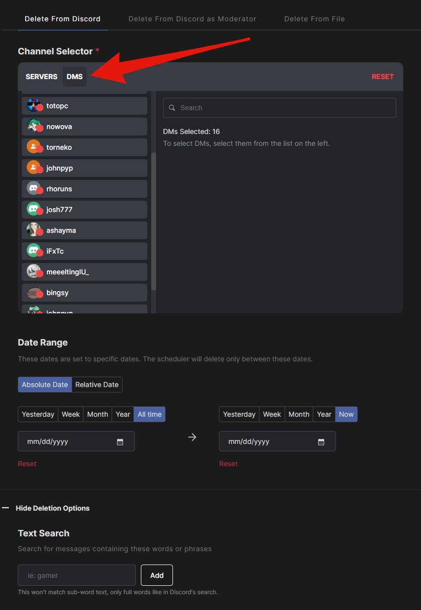 How to mass delete Discord DMs Quickly