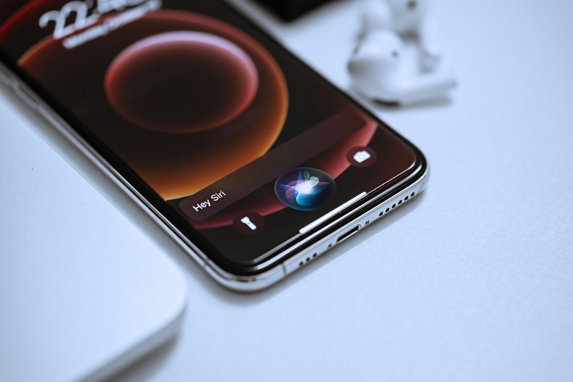 iPhone with Siri listening.