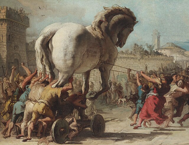 The Procession of the Trojan Horse in Troy by Giovanni Domenico Tiepolo. 