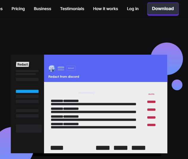 Go to redact.dev and click Download located in the top right corner