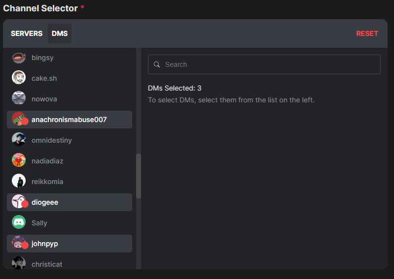 Bulk delete Discord direct messages
