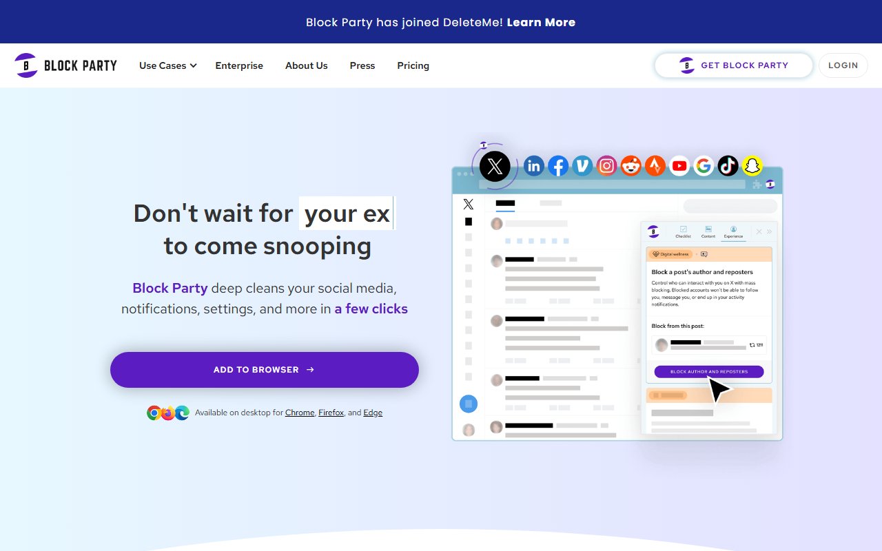 Block Party's homepage on October 15, 2026