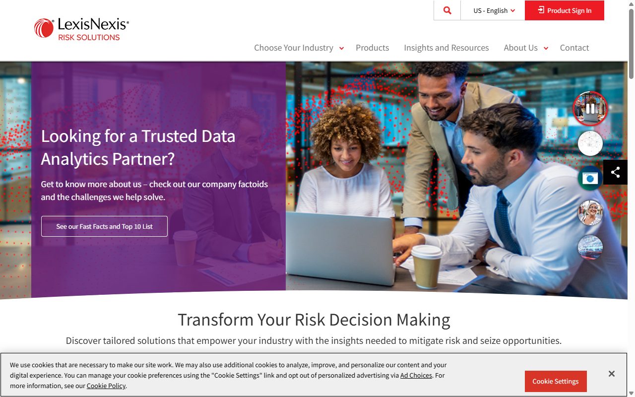 LexisNexis homepage screenshot
