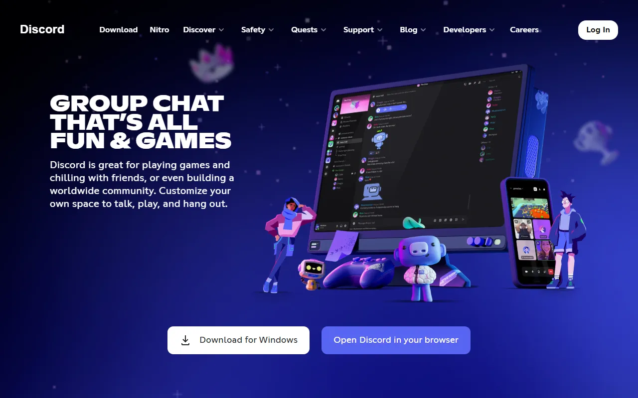 Discord's homepage