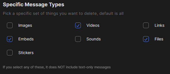 Delete Specific Message Types