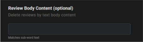 Delete according to review body content