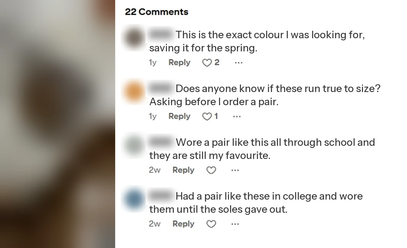 Example comments beside a blurred pin on Pinterest, with the commenters' names and profile pictures blurred