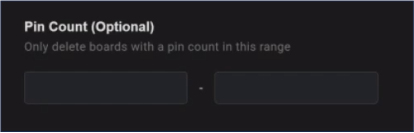 Delete Pinterest Boards Based on Pin Count Range