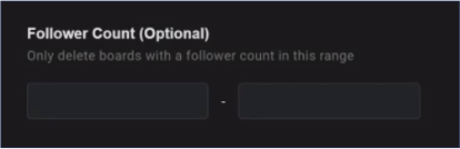 Delete Pinterest Boards Based on Follower Count Range