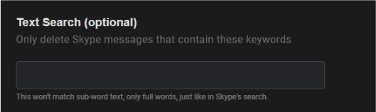 Delete by specific text on Skype