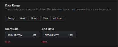 Delete Flickr activity by date range