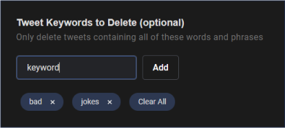 Delete by keyword