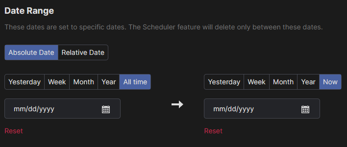 Delete by Date Range