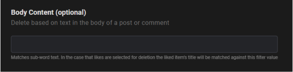 Delete according to post body or comment
