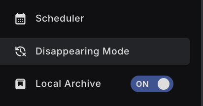 Disappearing mode.